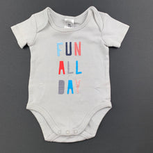 Load image into Gallery viewer, Unisex Kids &amp; Co Baby, grey cotton bodysuit / romper, GUC, size 00