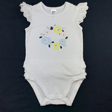Load image into Gallery viewer, Girls Anko Baby, white stretchy floral bodysuit / romper, EUC, size 1