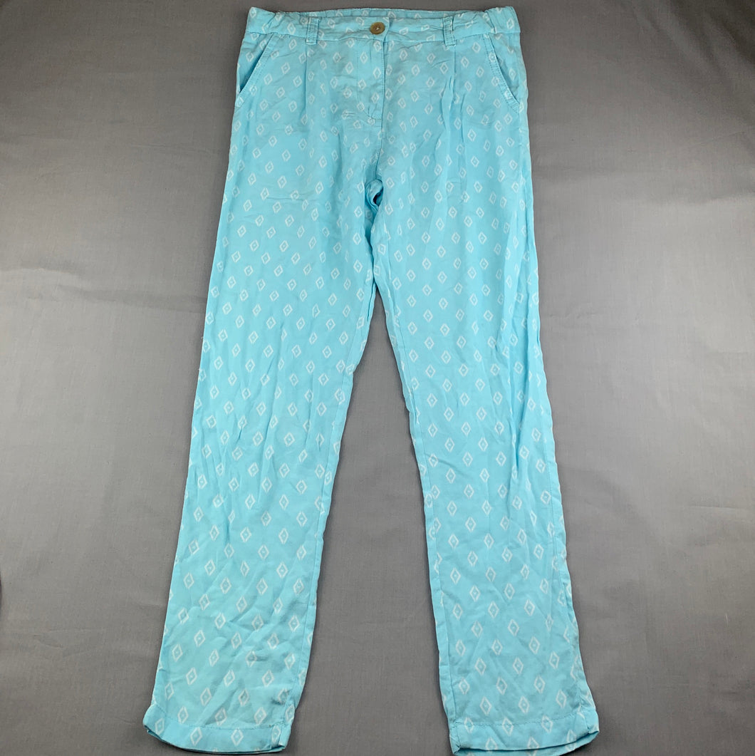 Girls Target, blue lightweight pants, adjustable, Inside leg: 63cm, GUC, size 10