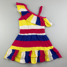 Load image into Gallery viewer, Girls Rock Your Baby, colourful striped party dress, (size label removed, Chest: 48cm, L: 47cm), FUC, size 0-1