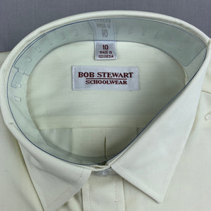 Boys Bob Stewart Schoolwear, cream long sleeve school shirt, NEW, size 10