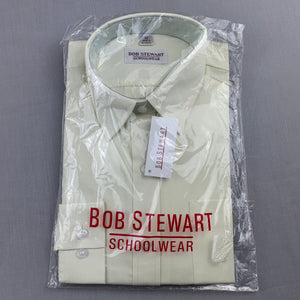 Boys Bob Stewart Schoolwear, cream long sleeve school shirt, NEW, size 10