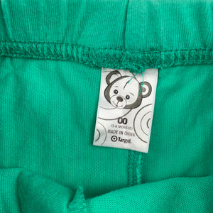 Girls Target, green soft cotton shorts, GUC, size 00