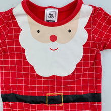 Load image into Gallery viewer, Unisex Kids &amp; Co, red cotton Santa bodysuit romper, EUC, size 00