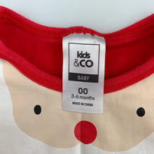 Load image into Gallery viewer, Unisex Kids &amp; Co, red cotton Santa bodysuit romper, EUC, size 00