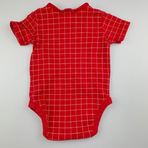 Unisex Kids & Co, red cotton Santa bodysuit romper, EUC, size 00