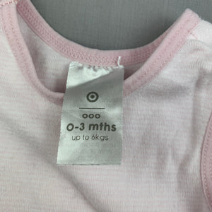 Girls Target, pink soft cotton singlet / t-shirt / top, GUC, size 000