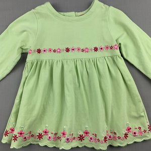 Girls Sprout, green long sleeve embroidered dress, GUC, size 00