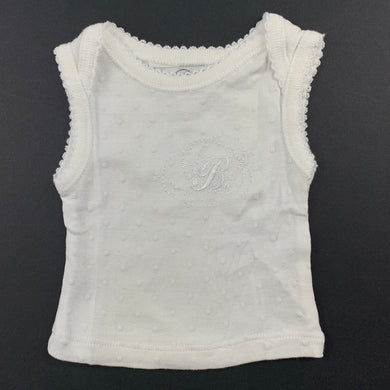 Girls Bebe by Minihaha, white cotton t-shirt / top, GUC, size 0000