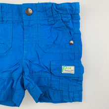 Load image into Gallery viewer, Boys Pumpkin Patch, blue lightweight cotton cargo shorts, adjustable, GUC, size 000