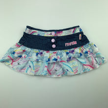 Load image into Gallery viewer, Girls Mambo, cute tiered cotton stretch denim skirt, GUC, size 0