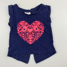Load image into Gallery viewer, Girls Dymples, cute navy &amp; pink t-shirt / top, GUC, size 000