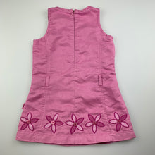 Load image into Gallery viewer, Girls Pumpkin Patch, pink faux suede embroidered dress, GUC, size 2