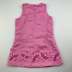 Girls Pumpkin Patch, pink faux suede embroidered dress, GUC, size 2