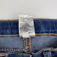 Load image into Gallery viewer, Girls H&amp;T, blue stretch denim jeans, adjustable, Inside leg: 44cm, GUC, size 4