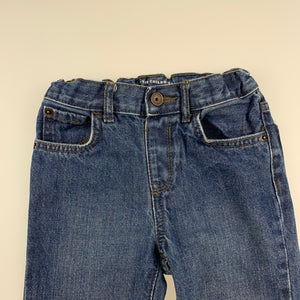 Girls The Children's Place, blue denim bootcut jeans, adjustable, Inside leg: 43cm, GUC, size 5