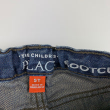 Load image into Gallery viewer, Girls The Children&#39;s Place, blue denim bootcut jeans, adjustable, Inside leg: 43cm, GUC, size 5
