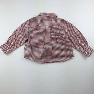 Boys EPK France, cotton check long sleeve shirt, EUC, size 6 months