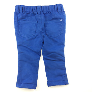 Unisex Dymples, blue cotton blend pants, elasticated waist, GUC, size 00