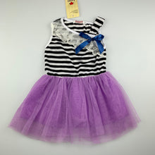 Load image into Gallery viewer, Girls Sandy Kids, black &amp; white stripe tutu party dress, NEW, size 1