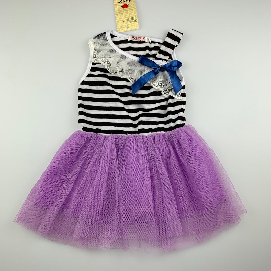 Girls Sandy Kids, black & white stripe tutu party dress, NEW, size 1