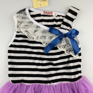 Girls Sandy Kids, black & white stripe tutu party dress, NEW, size 1