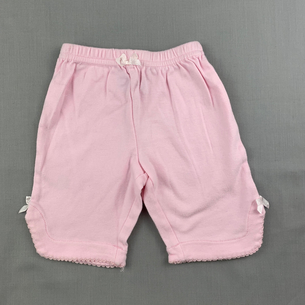 Girls Now, pink cotton bottoms, elasticated, FUC, size 000