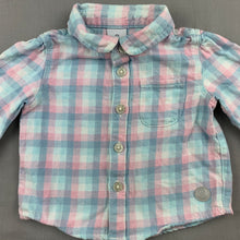 Load image into Gallery viewer, Girls Target, brushed cotton long sleeve shirt / blouse, GUC, size 000