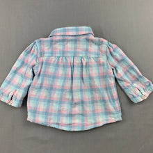 Load image into Gallery viewer, Girls Target, brushed cotton long sleeve shirt / blouse, GUC, size 000