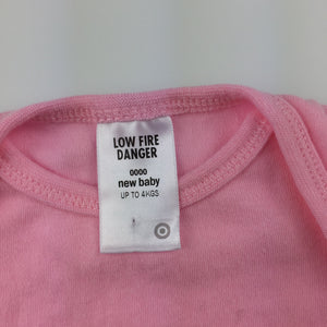 Girls Target, pink cotton bodysuit / romper, EUC, size 0000