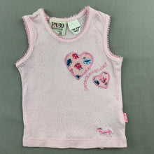 Load image into Gallery viewer, Girls Peter Alexander, pink cotton pyjama t-shirt / top, GUC, size 000-00