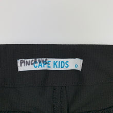 Load image into Gallery viewer, Girls Cape Kids, black lightweight cropped pants, adjustable, Inside leg: 35cm, GUC, size 8
