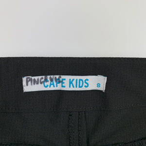 Girls Cape Kids, black lightweight cropped pants, adjustable, Inside leg: 35cm, GUC, size 8