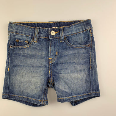 Unisex H&M, blue denim jean shorts, adjustable, GUC, size 2