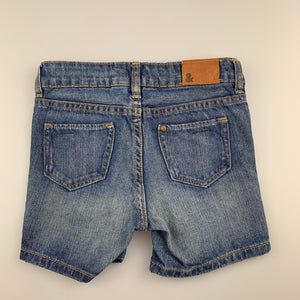 Unisex H&M, blue denim jean shorts, adjustable, GUC, size 2