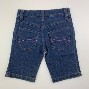 Girls Shirley Fashion, blue stretch denim shorts, W: 51cm, GUC, size 2