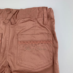 Girls Stix n Stones, pink stretch cotton pants, adjustable, Inside leg: 50cm, GUC, size 6