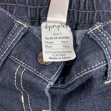 Load image into Gallery viewer, Girls Dymples, dark stretch denim jeans / pants, elasticated, EUC, size 1