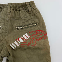 Load image into Gallery viewer, Boys Ouch, khaki cotton shorts, elasticated, GUC, size 00