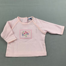 Load image into Gallery viewer, Girls Junior B, pink soft cotton long sleeve top, flowers, GUC, size 000
