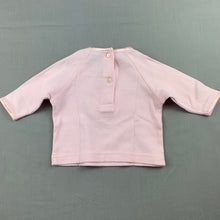 Load image into Gallery viewer, Girls Junior B, pink soft cotton long sleeve top, flowers, GUC, size 000