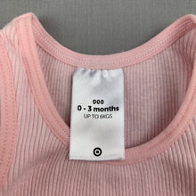 Load image into Gallery viewer, Girls Target, pink ribbed cotton singlet / t-shirt / top, EUC, size 000