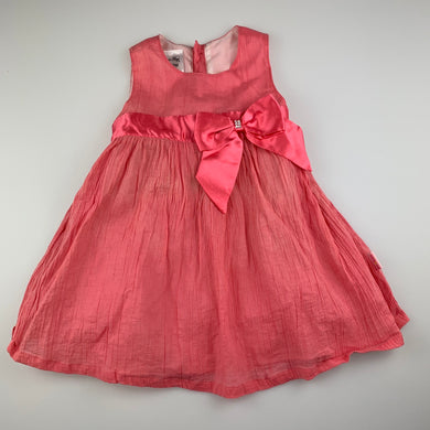 Girls Blue Sky, lined pink cotton formal / party dress, GUC, size 12 months