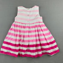 Load image into Gallery viewer, Girls Baby Berry, lined cotton pink stripe party dress, GUC, size 0