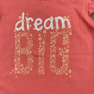 Girls Target, coral cotton t-shirt / top, dream big, EUC, size 00