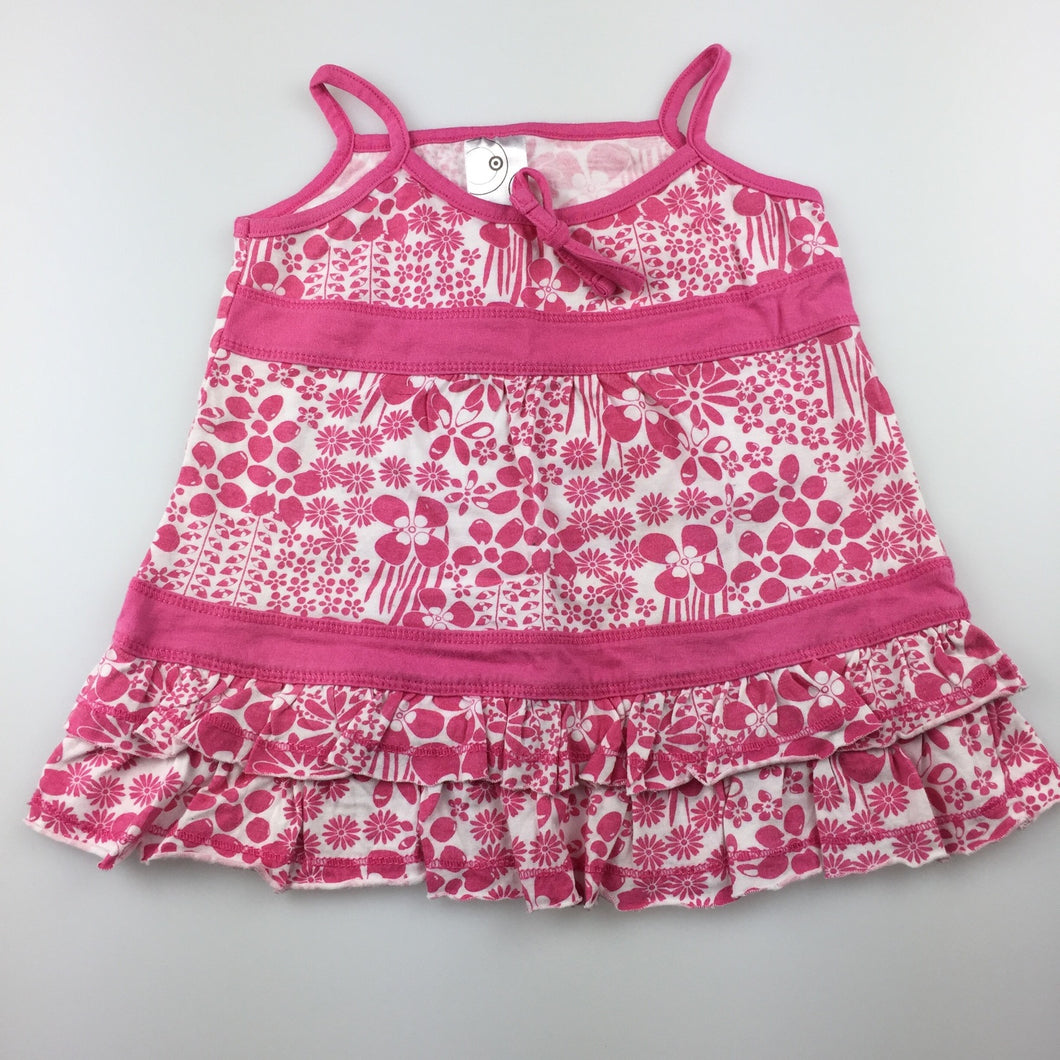 Girls Target, pink & white cotton floral summer dress, GUC, size 00