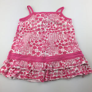 Girls Target, pink & white cotton floral summer dress, GUC, size 00