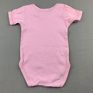 Girls Cute & Cuddly, pink cotton bodysuit / romper, iPood, FUC, size 1