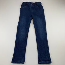 Load image into Gallery viewer, Girls H&amp;T, blue stretch denim jeans, adjustable, Inside leg: 52cm, EUC, size 5