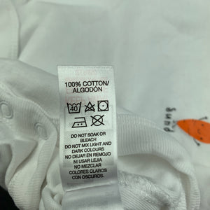 Unisex St Bernard, white cotton bodysuit / romper, Sunday, GUC, size 00